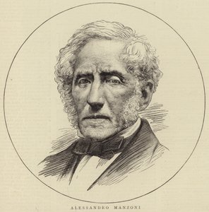 Porträt von Alessandro Manzoni von English School