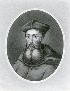 Porträt von Kardinal Reginald Pole (1500-58) (Gravur) von English School
