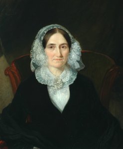 Porträt einer Dame mit Spitzenhaube von English School