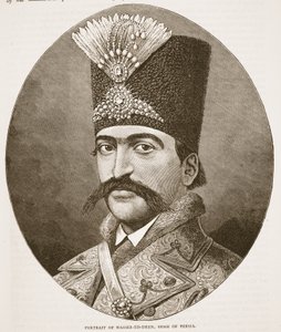 Porträt von Nasser-ed-Deen, Schah von Persien, Illustration aus Cassells Illustrierter Geschichte Englands von English School