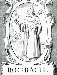Porträt von Roger Bacon (ca. 1220-92), Illustration aus Wissenschaft und Literatur im Mittelalter und in der Renaissance, geschrieben und graviert von Paul Lacroix, 1878