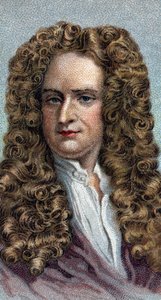 Porträt von Sir Isaac Newton (1642-1727), englischer Physiker und Mathematiker - Aus der Serie „Leaders of Men“ - Chromolithographie - Englische Schule, 20. Jahrhundert - von English School