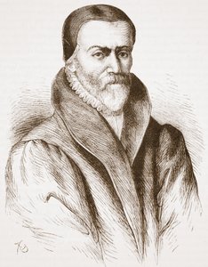 Porträt von William Tyndale (aus einem alten Stich in der Bibliothèque Nationale), Illustration aus The History of Protestantism von James Aitken Wylie, veröffentlicht 1878
