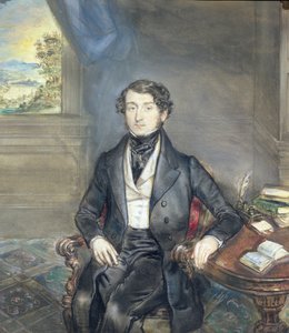 Porträt eines Gentlemans in einem Interieur, ca. 1830