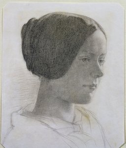 Porträt einer jungen Frau mit Dutt, ca. 1840