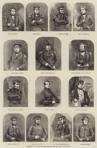 Porträts von Kapitän Sir John Franklin und seiner Crew von English School