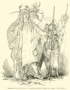 Porträts von Petohpeekis, einem Blackfoot, und Tallee, einem Osage von English School