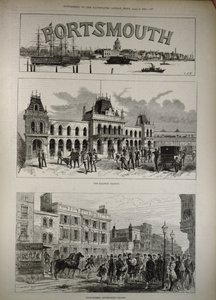 Portsmouth: Der Bahnhof und die Hauptstraße, Regierungshaus, aus 