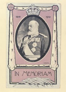 Postkarte zum Gedenken an den Tod von Edward VII, ca. 1910 von English School