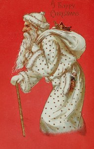 Postkarte mit Darstellung des Weihnachtsmanns, um 1900 von English School