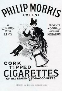 Plakat für Philip Morris Zigaretten, entworfen von Linsay Sambourne, 1896