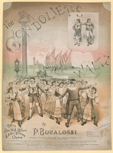 Plakat für The Gondoliers Waltz von P Bucalossi nach Melodien aus der Oper von W S Gilbert und Arthur Sullivan