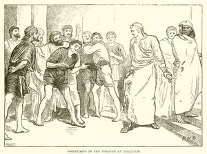 Posthumius im Theater von Tarent von English School