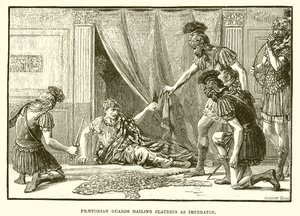 Prätorianergarde begrüßt Claudius als Imperator