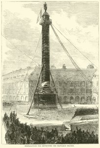 Vorbereitungen zur Zerstörung der Napoleon-Säule, April 1871 von English School
