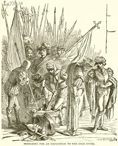 Vorbereitung auf eine Expedition zu den Goldminen von English School