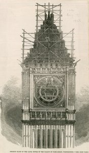 Der gegenwärtige Zustand des Clock Tower des Palasts von Westminster von English School