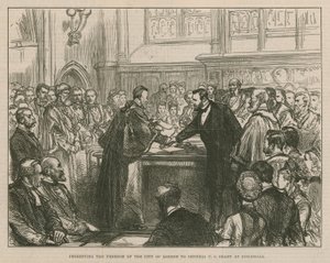 Verleihung der Freiheit der City of London an General U S Grant in der Guildhall von English School