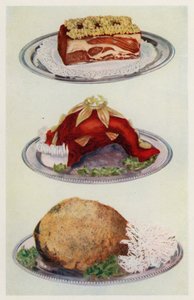 Gepresstes Rindfleisch; Glasierte Ochsen-Zunge; Gekochter Schinken von English School