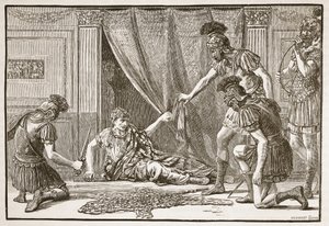 Prätorianergarde begrüßt Claudius als Imperator von English School