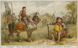 Prinz Heinrich und Falstaff nach der Schlacht von Shrewsbury von English School