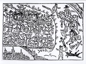 Prinz Rupert (1619-82) versteckt sich in einem Bohnenfeld in der Schlacht von Marston Moor am 2. Juli 1644 von English School