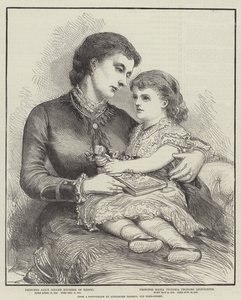 Prinzessin Alice und ihre Tochter (Gravur) von English School