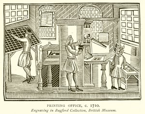 Druckerei, ca. 1710 von English School