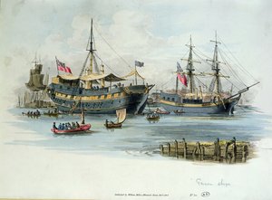 Gefängnisschiffe, die von den Briten während der Napoleonischen Kriege zur Unterbringung französischer Gefangener genutzt wurden, 1805