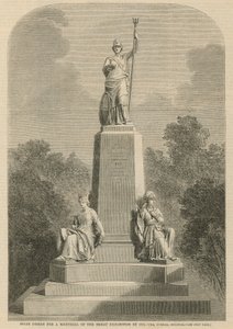Preisgekröntes Design für ein Denkmal der Großen Ausstellung von 1851 von English School
