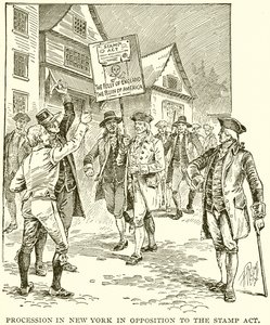 Prozession in New York gegen das Stempelgesetz von English School