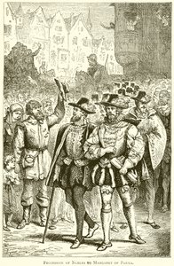 Prozession der Adligen zu Margarete von Parma von English School