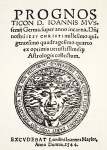 Prognostikation für 1544 von Jo. Mussemius, gedruckt von J. Mayler, 1544 von English School