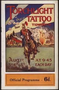 Programm für das Tidworth Fackellicht Tattoo, Tidworth Park, Wiltshire von English School