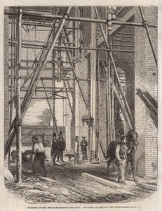 Fortschritt am Internationalen Ausstellungsgebäude; Hebevorrichtung von English School