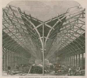 Fortschritt am International Exhibition Building; Die Maschinenabteilung von English School