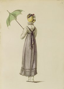 Promenadenkleid, Modeplatte aus Ackermanns Repository of Arts
