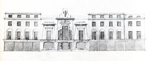 Vorschlag für die Egyptian Hall, Picadilly, 1810 (Tinte auf Papier) von English School