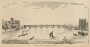 Vorgeschlagene neue Eisenbrücke in Lambeth von English School