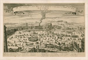 Aussicht auf die gefrorene Themse, aufgenommen von den Temple-Treppen am 20. Januar 1715/16