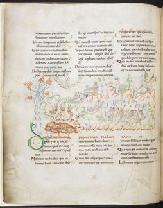 Psalm 6 aus dem Harley Psalter, Harley MS 603 f.3v von English School