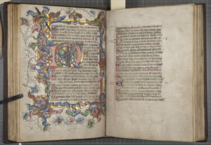 Psalter mit Sarum-Kalender, Fol 40 verso 41 recto, ca. 1425-75 von English School