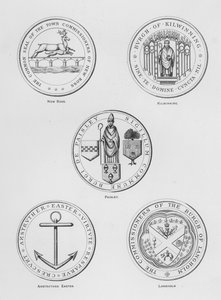 Wappen: New Ross; Kilwinning; Paisley; Anstruther Easter; Langholm von English School