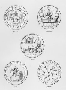 Wappen: Pwllheli; Aldeburgh; Kendal; Crieff; Dingwall von English School