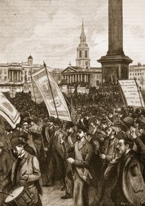 Öffentliche Versammlung auf dem Trafalgar Square zur Erinnerung an den Blutigen Sonntag, 1892, Illustration aus Cassells Illustrierter Geschichte Englands
