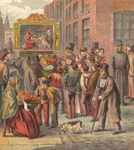 Punch-und-Judy-Show auf der Straße von English School