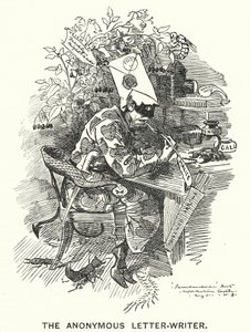 Punch-Karikatur: Der anonyme Briefschreiber von English School