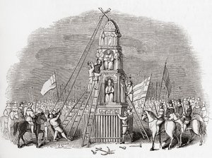 Puritaner zerstören das Cheapside Cross alias Eleanor Cross, London, England im Jahr 1643, aus Old England: A Pictorial Museum, veröffentlicht 1847