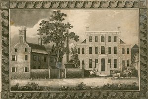 Putney-Schule, London; Gravuren von 1805 von W. Harding und signiert von Rev. William Carmalt von English School