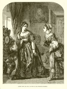 Königin Anne und Mrs. Danvers im Audienzsaal von English School
